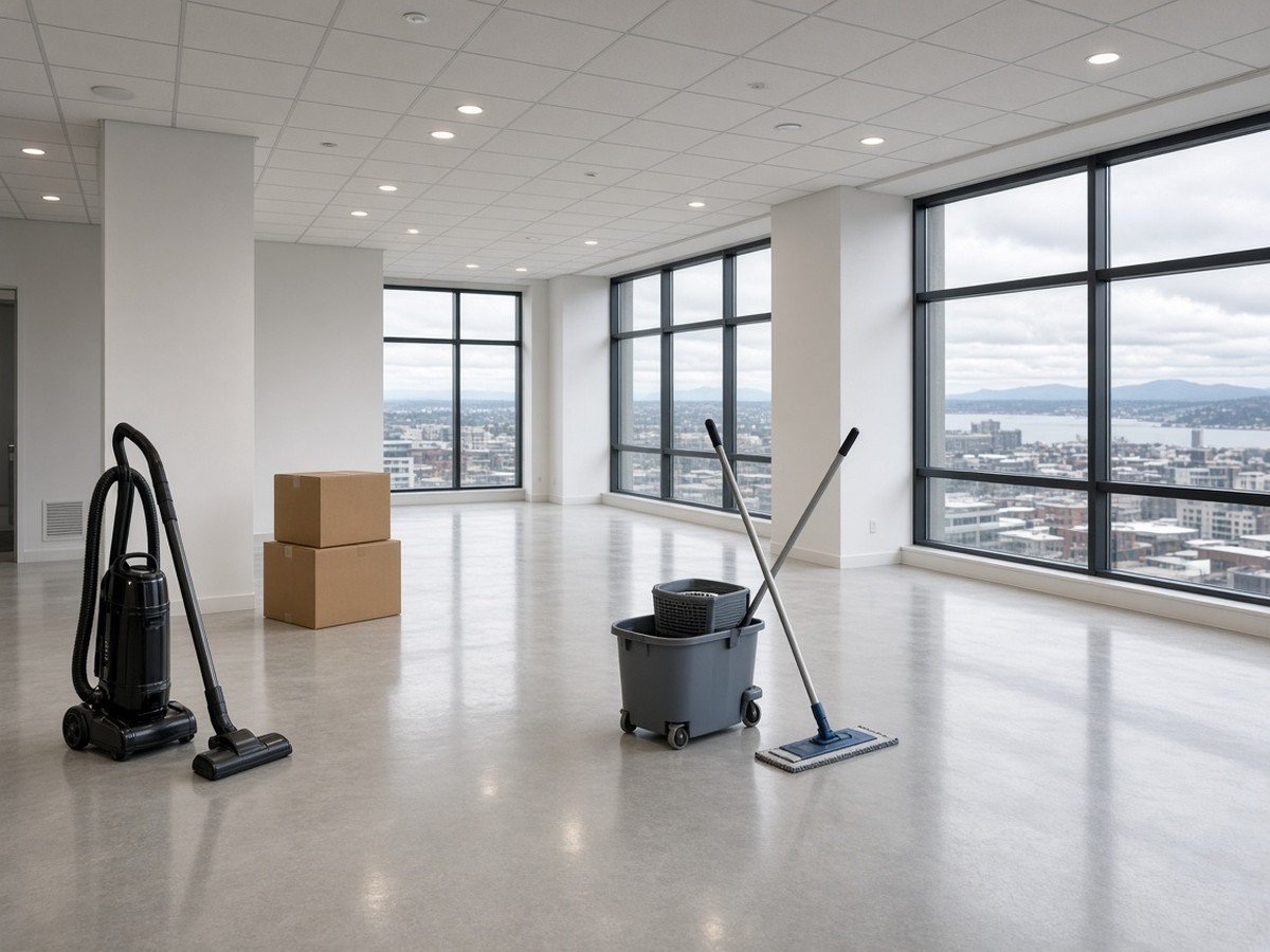 New office space after a construction clean